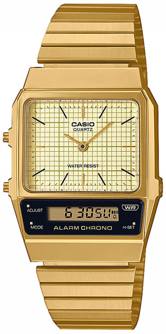 Casio Vintage AQ-800EG-9AEF Uhr • Kultiges Retro-Design • Analoge & Digitale Anzeige