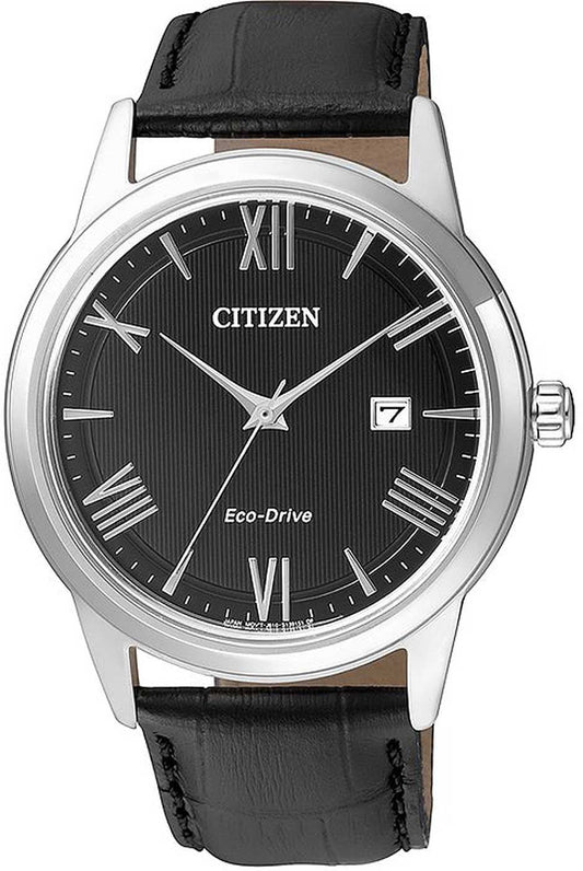 Citizen AW1231-07E Herrenuhr • Eco-Drive Solarantrieb • Elegantes Lederarmband