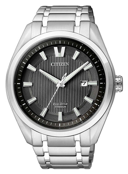 Citizen Super Titanium AW1240-57E Herrenuhr • Eco-Drive Antrieb • Kratzfestes Saphirglas