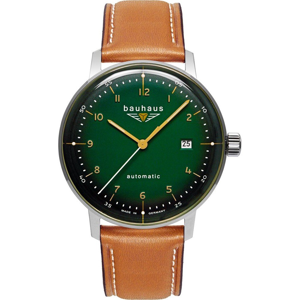 Bauhaus Dessau 2064-4 Herren Automatikuhr Grün • Made in Germany • Miyota 8215