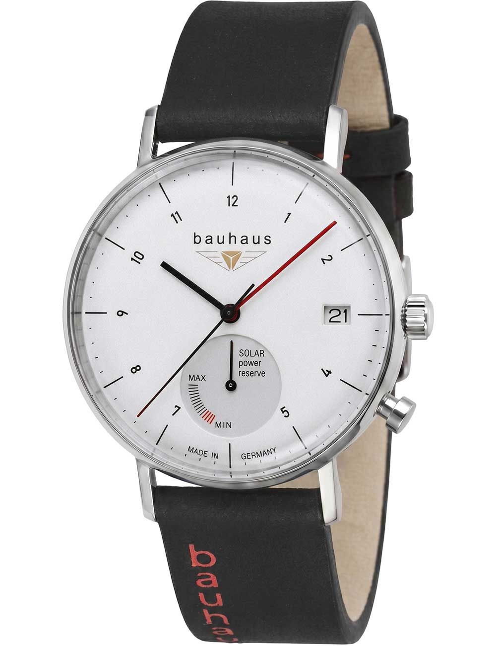 Bauhaus 2112-1 Herren Armbanduhr Classic Solar • Solarwerk Seiko VR43B • Gangreserveanzeige