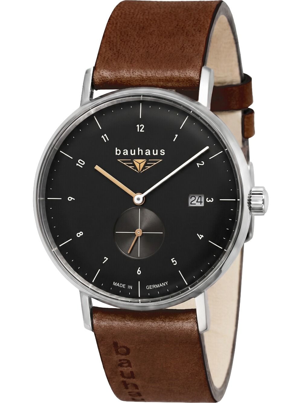 Bauhaus Classic 2132-2 Herren Armbanduhr Schwarz • Schweizer Quarzwerk • Mineralglas