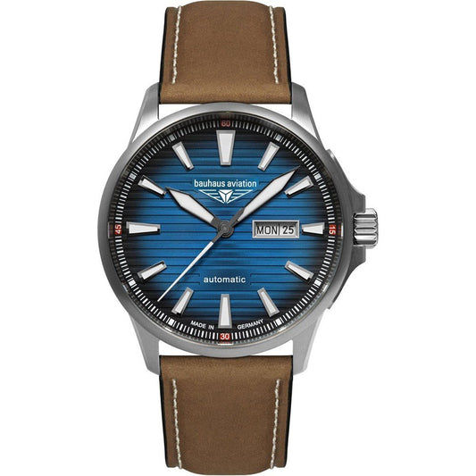 Bauhaus Aviation 2862-3 Herren Armbanduhr Blau • Titan-Automatikwerk • Saphirglas
