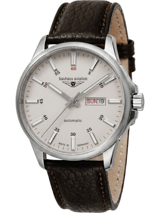 Bauhaus 2866-5 Aviation Herrenuhr Beige • Automatikwerk Citizen-Miyota • Saphirglas