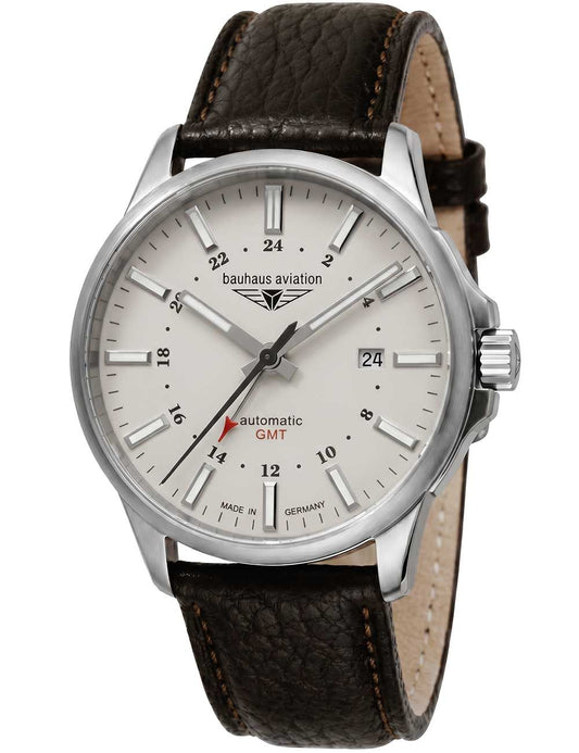 Bauhaus Aviation 2868-5 Herrenuhr Automatik Titan • GMT-Funktion • Saphirglas
