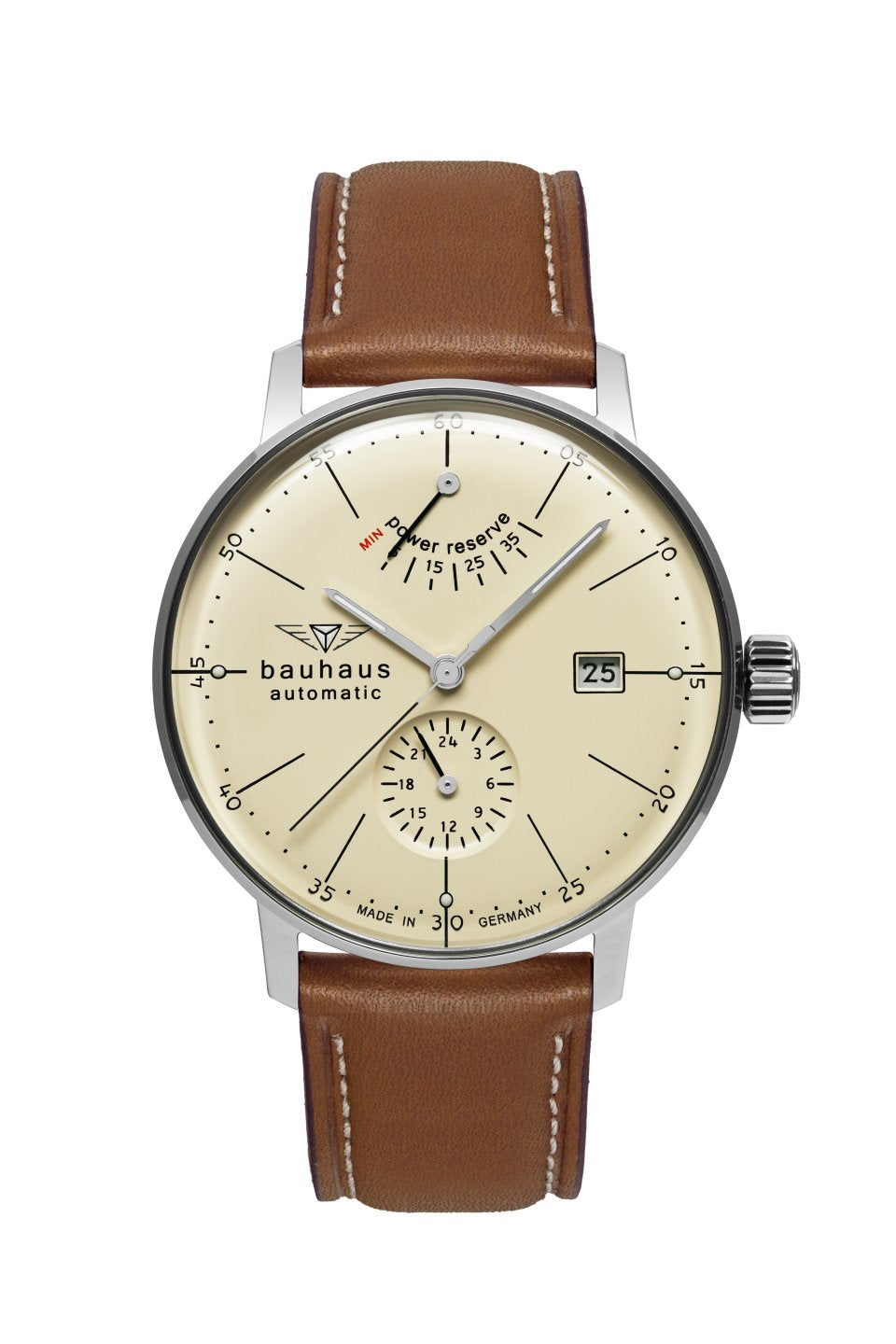 Bauhaus Dessau 2060-5 Herren Armbanduhr • Automatik mit Gangreserveanzeige • Made in Germany