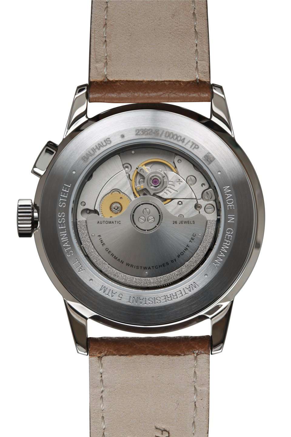 Bauhaus Aviation 2362-5 Herren Armbanduhr Beige • Automatikwerk mit Gangreserveanzeige • Mineralglas K1, Bild 2