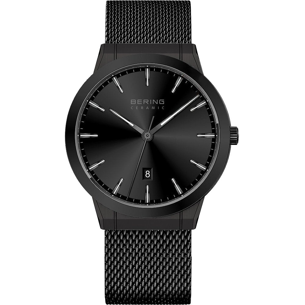 Bering Ceramic 11440-122 Damenuhr Schwarz • Solarwerk • Saphirglas