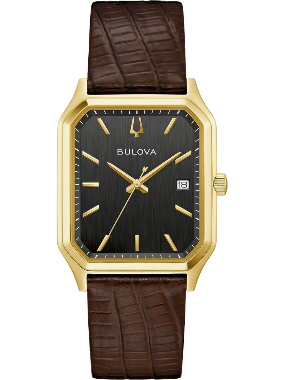 Bulova Tony Bennett 97B235 Herren Armbanduhr Schwarz • Saphirglas mit Antireflex • Vergoldetes Edelstahlgehäuse