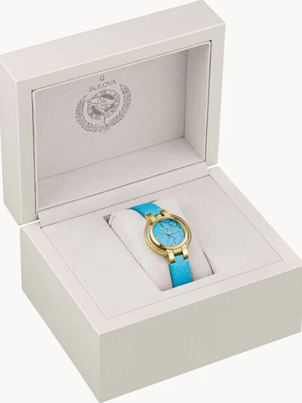 Bulova Rubaiyat 97R104 Damenuhr Goldfarben/Blau • Saphirglas • 42 Blaue Topase, Bild 5