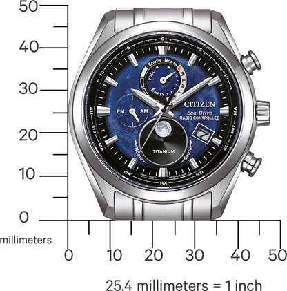 Citizen Tsuki-yomi BY1010-81L Herrenuhr • Super Titanium • Mondphase & Funk