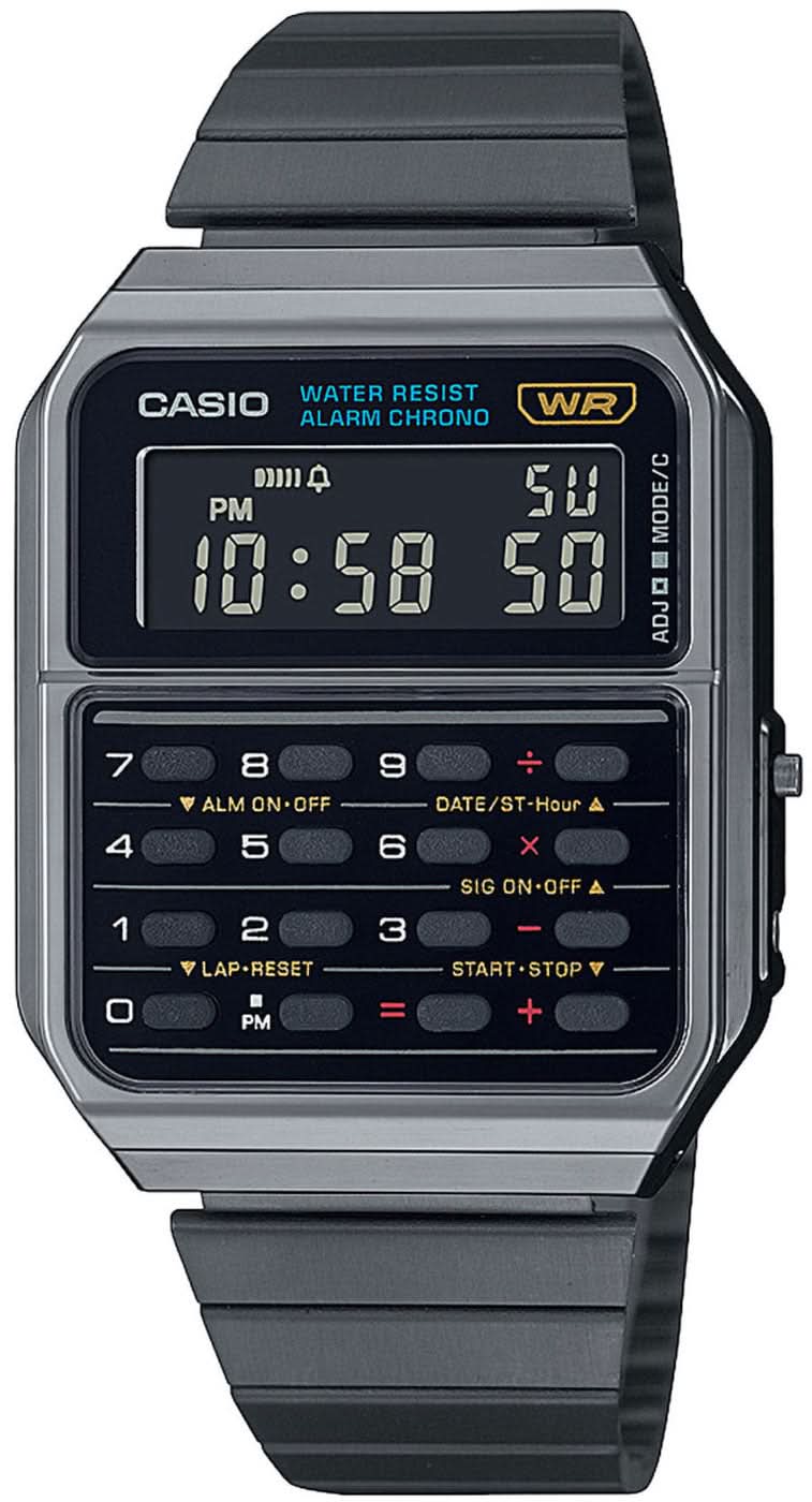 Casio Vintage CA-500WEGG-1BEF Herrenuhr • Kultiges Rechner-Design • Retro-Stil