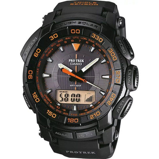 Casio Pro Trek PRG-550-1A4 Herrenuhr Schwarz • Solar-Quarzwerk • Dreifach-Sensor