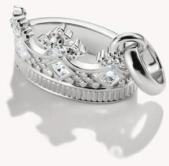 Charm-Anhänger, Krone mit weißen Edelsteinen, aus Silber - Thomas Sabo Modell: CC1247-051-14