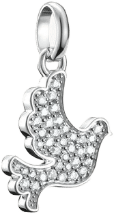 Thomas Sabo Charm-Anhänger, Friedenstaube mit weißen Edelsteinen, aus Silber