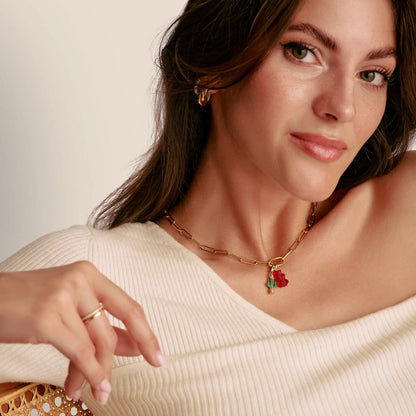 Thomas Sabo Charm Red Gold Bear Pendant Connect Gold Plated