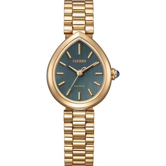 Citizen L Rainell EM1203-57X Damen Armbanduhr Grün • Eco-Drive Solar • Sphärisches Saphirglas