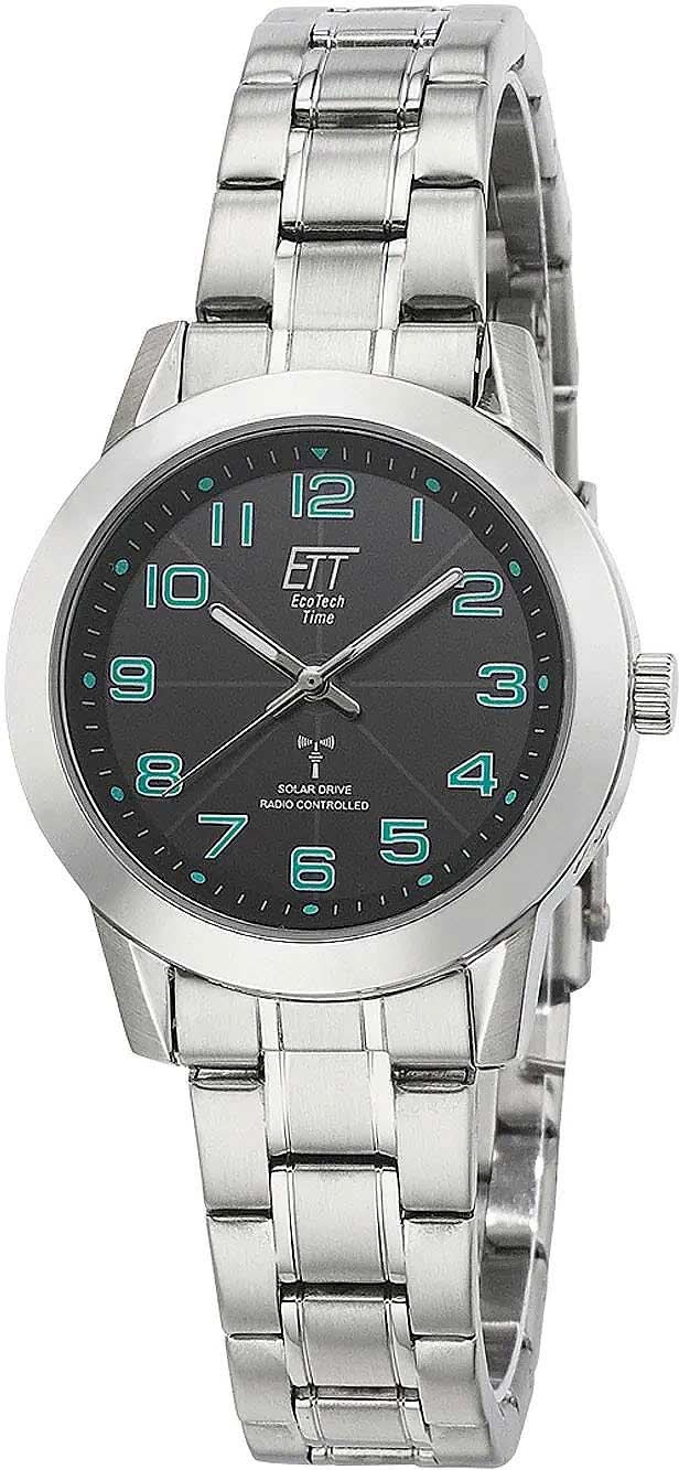 Eco Tech Time ELS-11504-22M Damenuhr • Solar Funk • Edelstahl