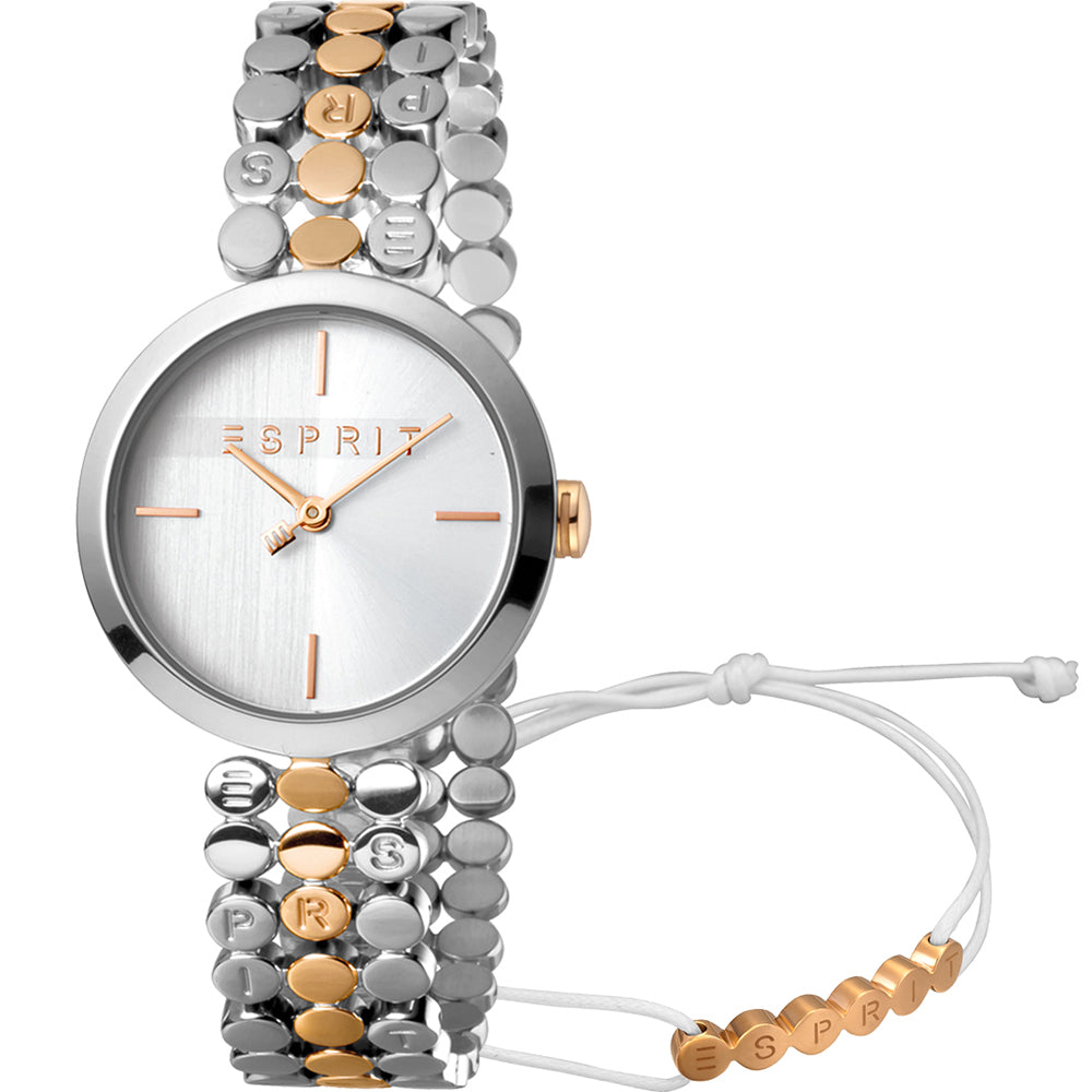 Esprit Bliss ES1L018M0075 Damen Armbanduhr Rosé • Zweifarbiges Edelstahlarmband • 5 ATM wasserdicht