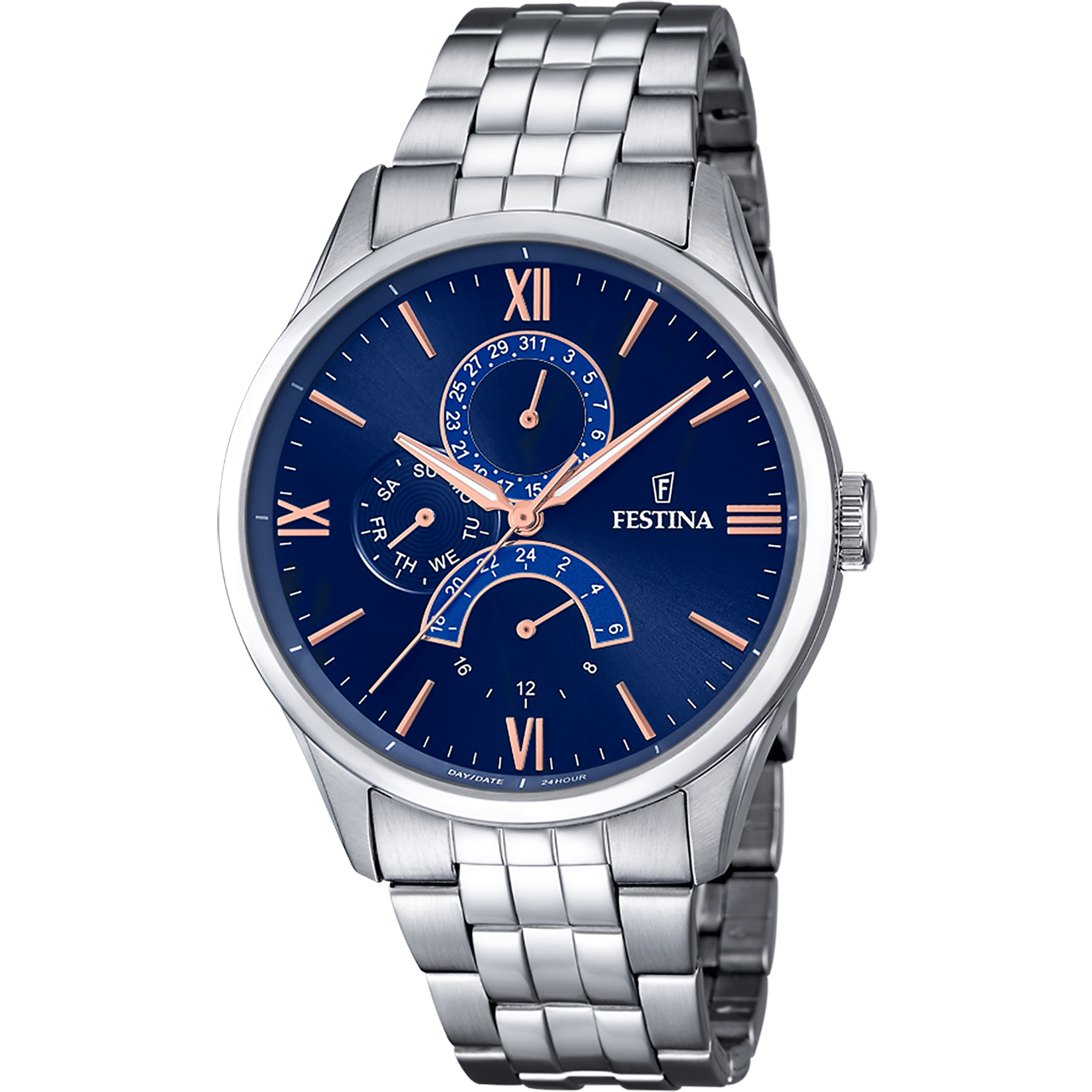 Festina Retro F16822/3 Herrenuhr Blau • Mineralglas • Multifunktions-Quarzwerk