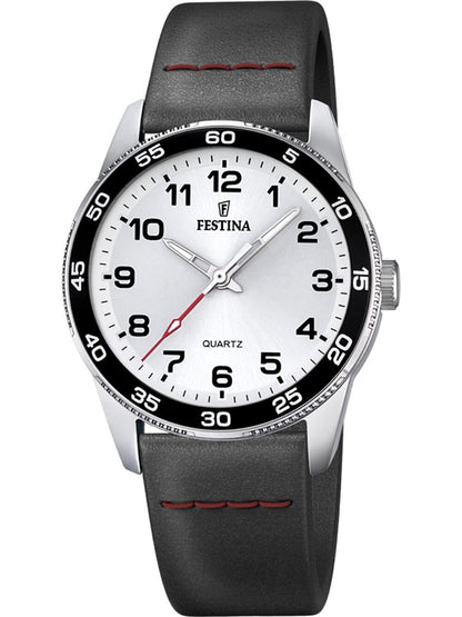 Festina Junior F16906/A Kinderuhr Silber • Mineralglas • Leuchtzeiger