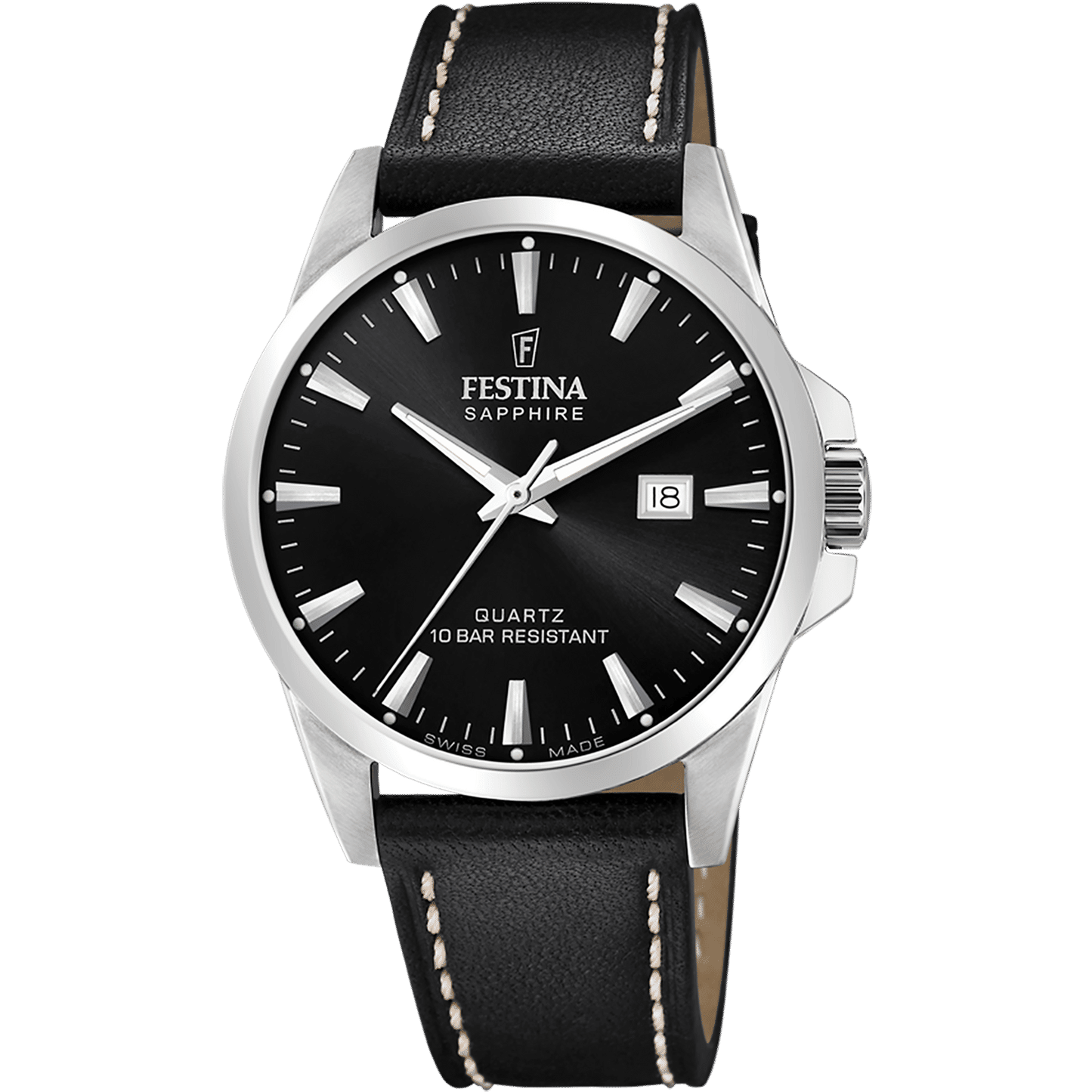 Festina Swiss Made F20025/4 Herrenuhr • Schwarzes Zifferblatt • Swiss Made Qualität