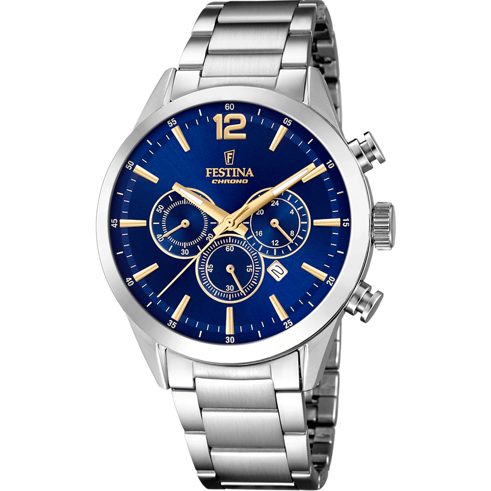 Festina Timeless Chronograph F20343/2 Herren • Quarz-Chronograph • Blaues Zifferblatt