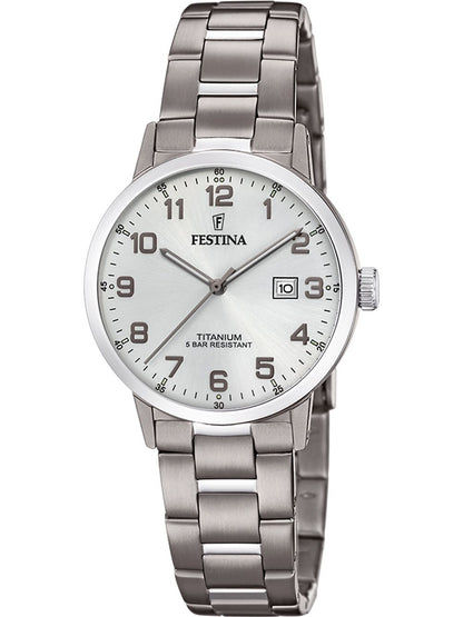 Festina Titanium F20436/1 Damenuhr Silber • Mineralglas • Titanarmband