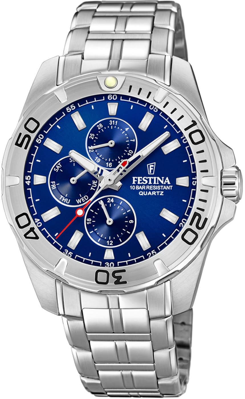 Festina Multifunction F20445/2 Herrenuhr • Sportliches Design • Robustes Edelstahl