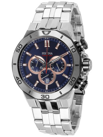 Festina Chrono Bike F20448/1 Herrenuhr Blau • Chronograph • Leuchtzeiger & Leuchtindizes