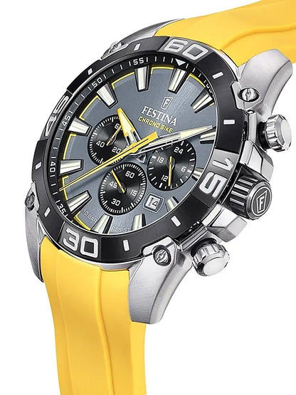 Festina Chrono Bike F20544/7 Herrenuhr Gelb • Chronograph • Mineralglas, Bild 2