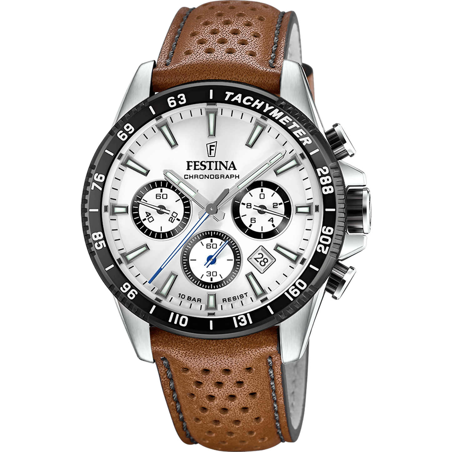 Festina Timeless Chronograph F20561/1 Herrenuhr Silber • Miyota Quarzwerk • Echtlederarmband