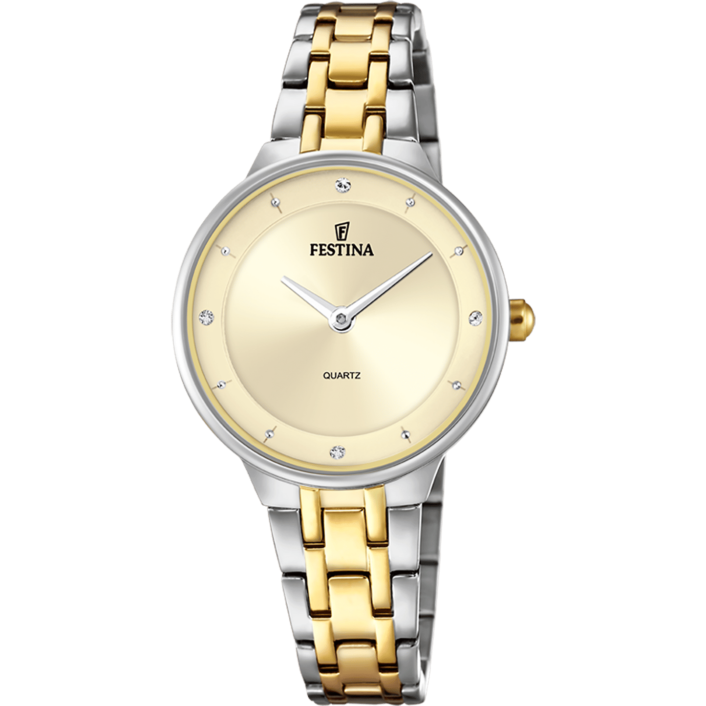 Festina Mademoiselle F20625/2 Damenuhr Champagner • Mineralglas • Edelstahlarmband
