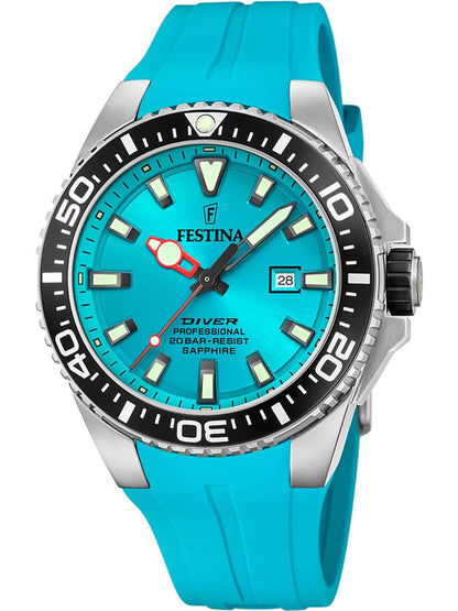 Festina Diver F20664/5 Herrenuhr Türkis • Saphirglas • 20 ATM Taucheruhren
