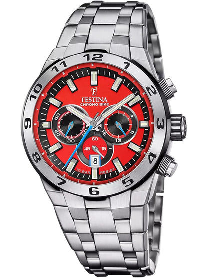 Festina Chrono Bike F20670/5 Herrenuhr Rot • Quarz-Chronograph • 10 ATM