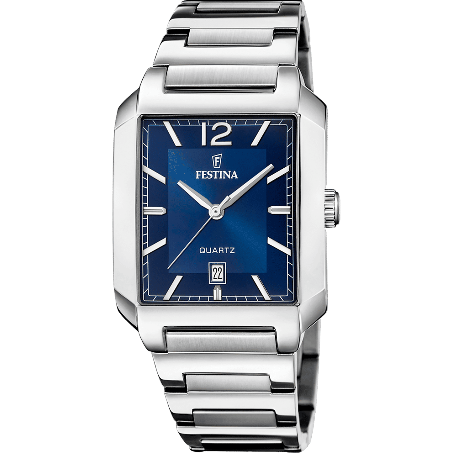 Festina F20677/3 Herrenuhr Quarz Eckig Blau • Quarzwerk • 5 ATM Wasserdicht
