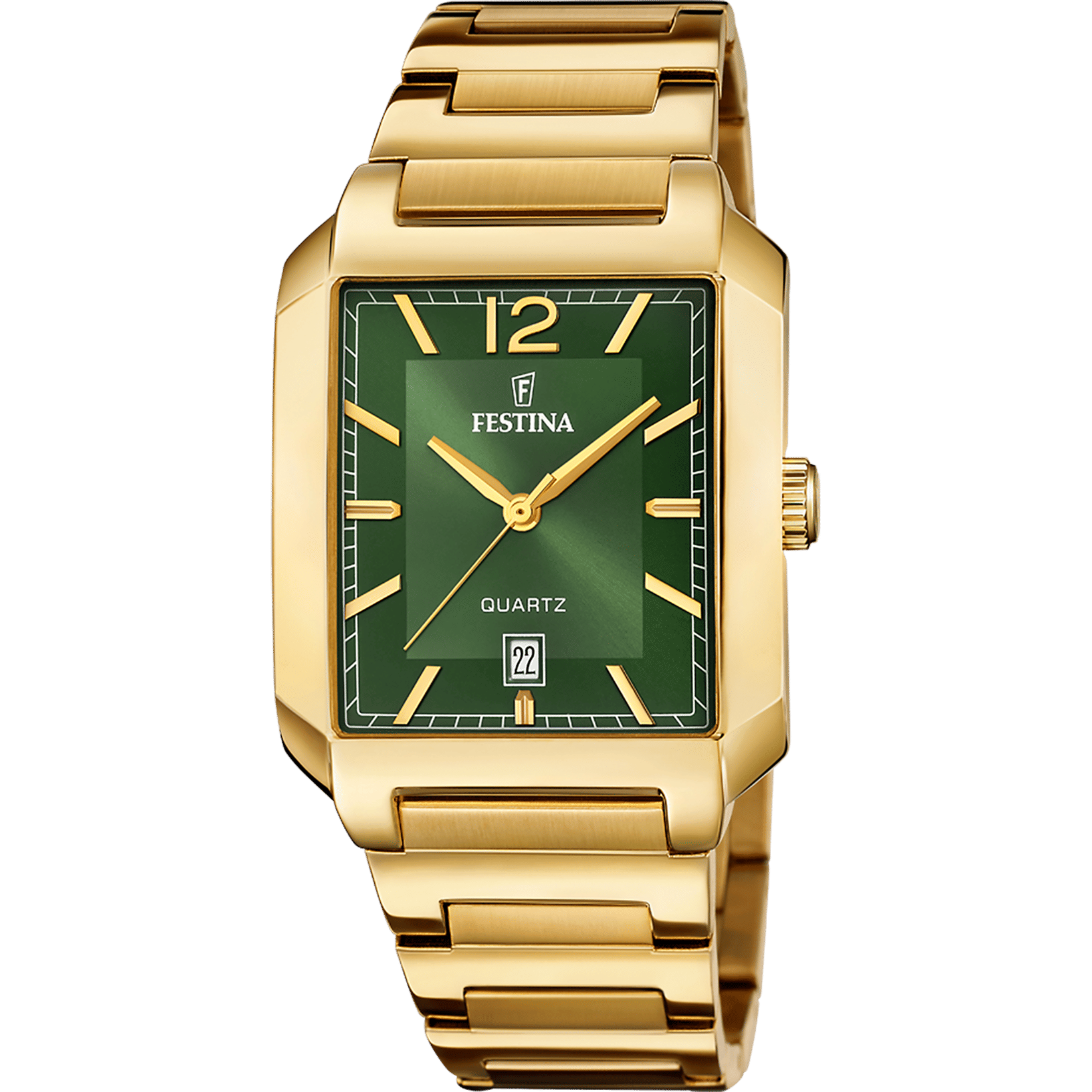 Festina On The Square F20678/5 Herrenuhr Grün • Mineralglas • Quarzwerk