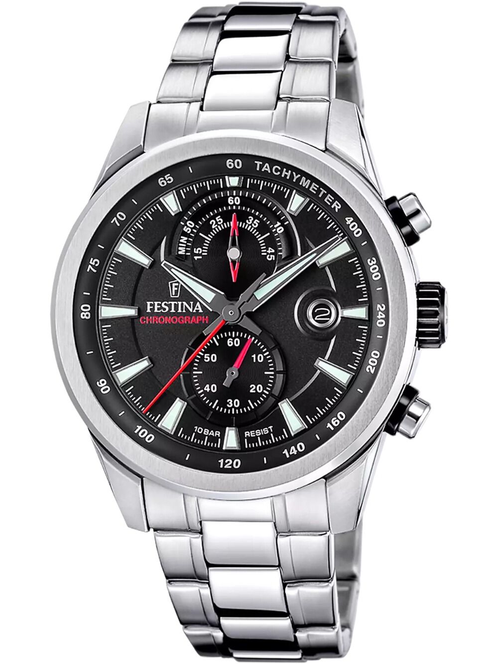 Festina Timeless Chronograph F20694/6 Herren • Tachymeter-Lünette • Leuchtzeiger