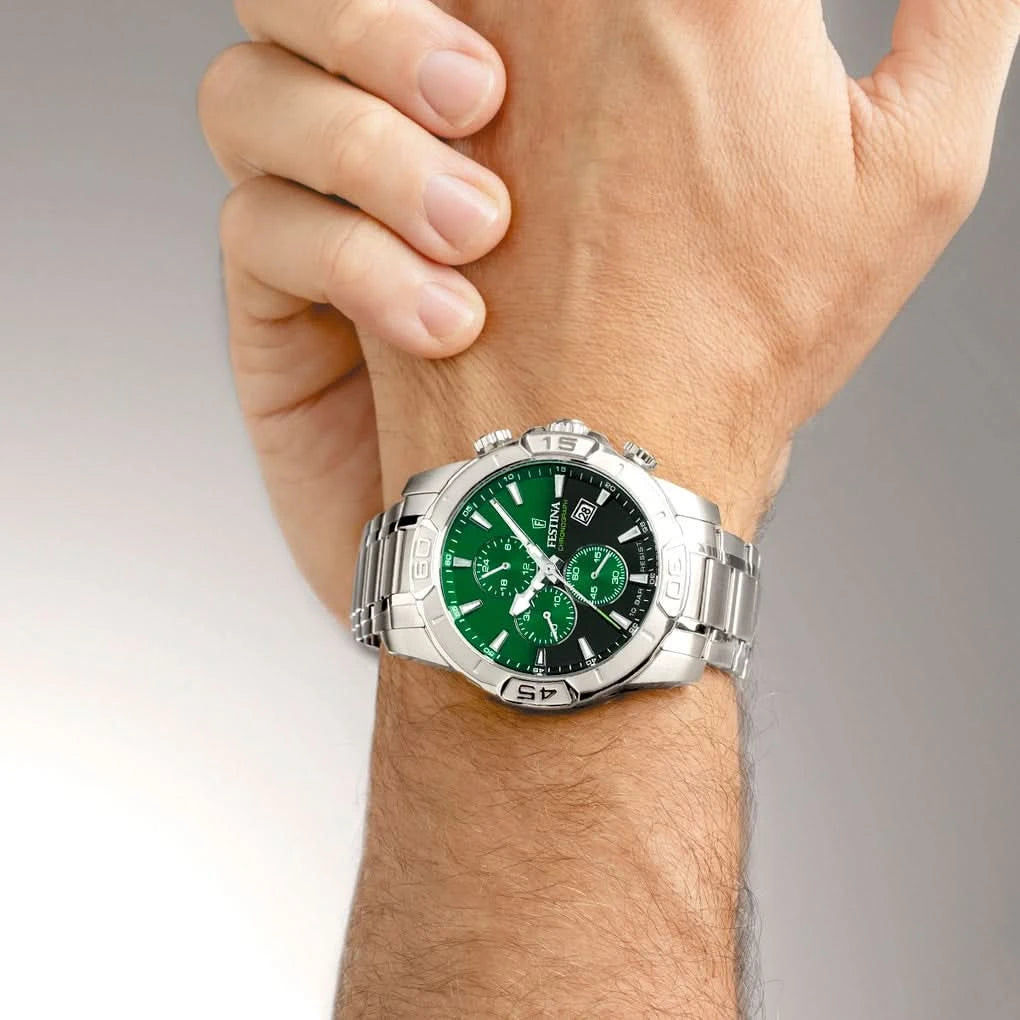 Festina F20704/5 Herren-Chronograph • Grün • Edelstahl