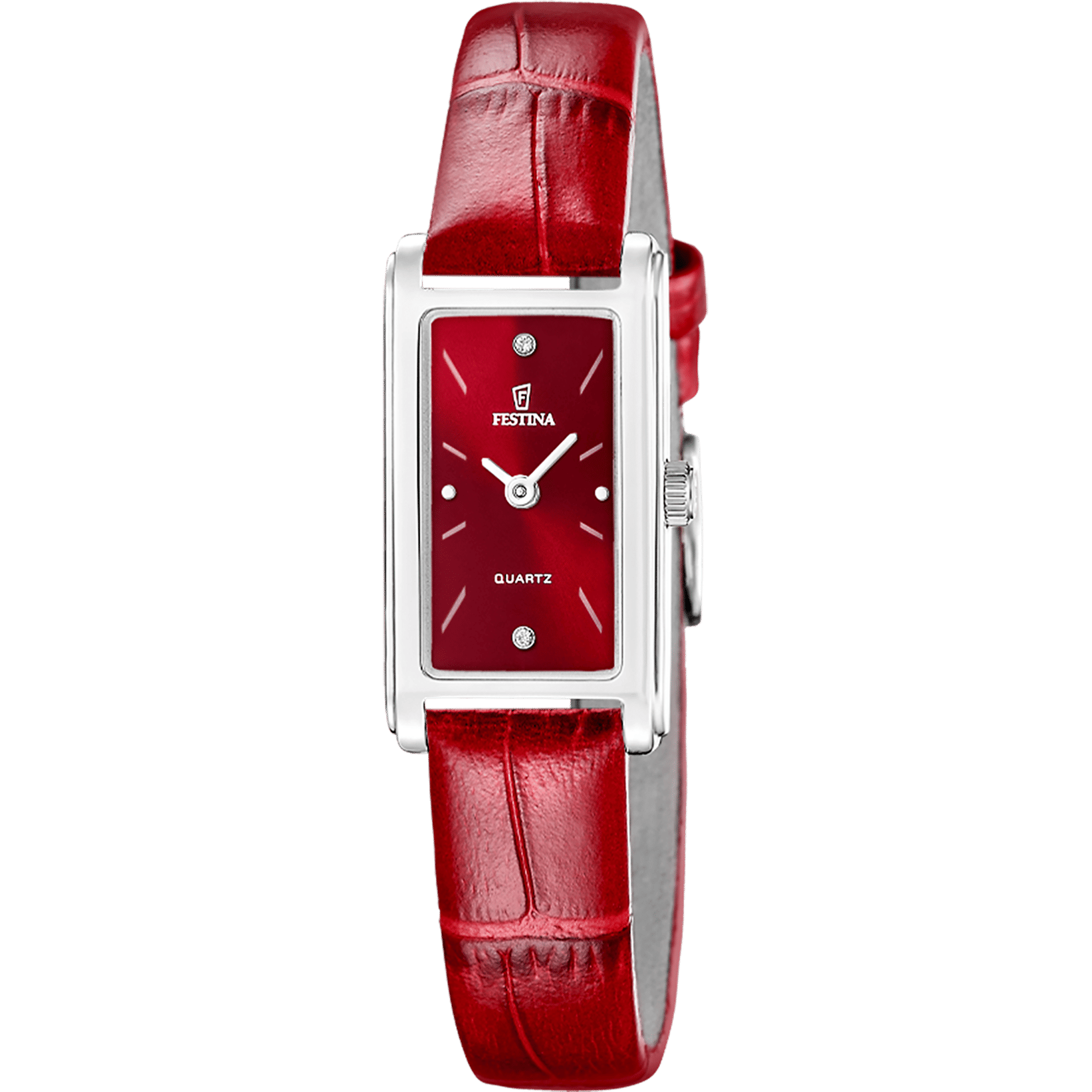 Festina Mademoiselle F20769/3 Damenuhr Rot • Quarzwerk • Lederarmband