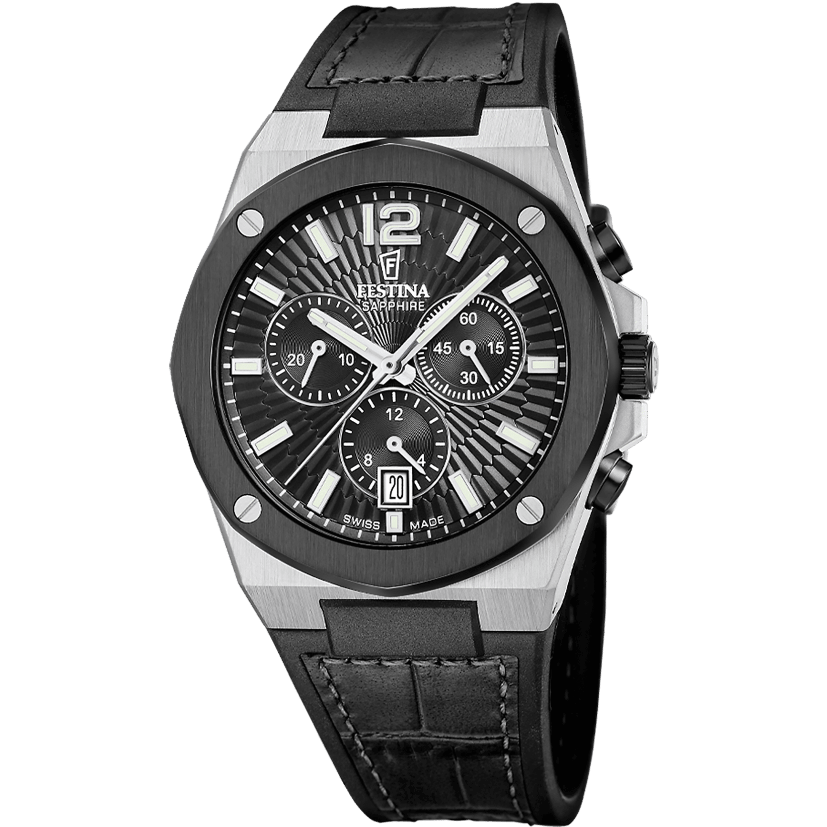 Festina Vallée F22003/4 Herren Armbanduhr Schwarz • Saphirglas • Schweizer Quarzwerk