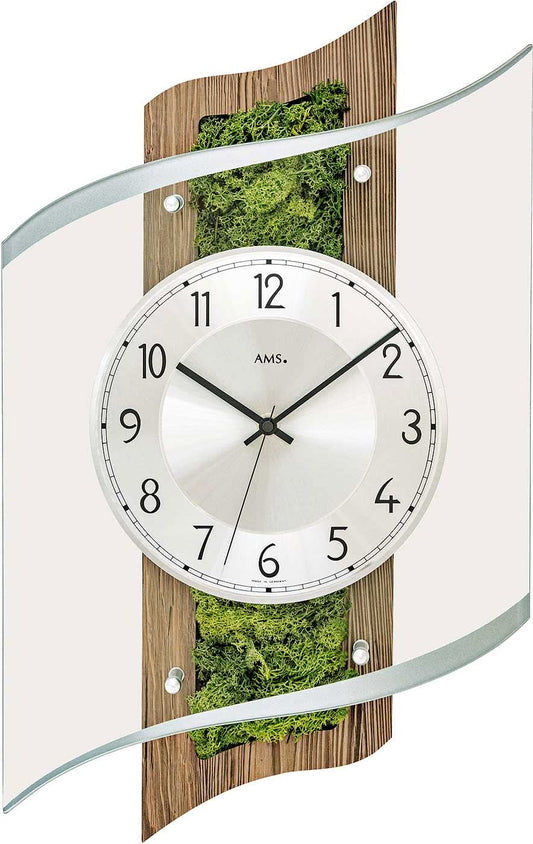 AMS Wall Clock 29x48x8 cm Wood • Radio-Controlled • Timeless Design