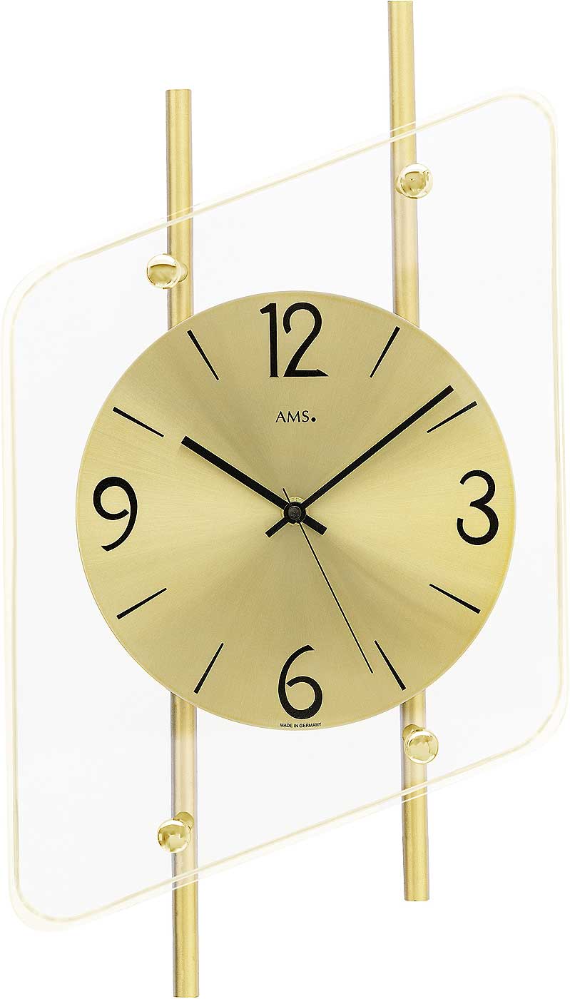 AMS Wanduhr 45x25x7 cm Metall • Präzises Funk-Uhrwerk • Elegantes Design