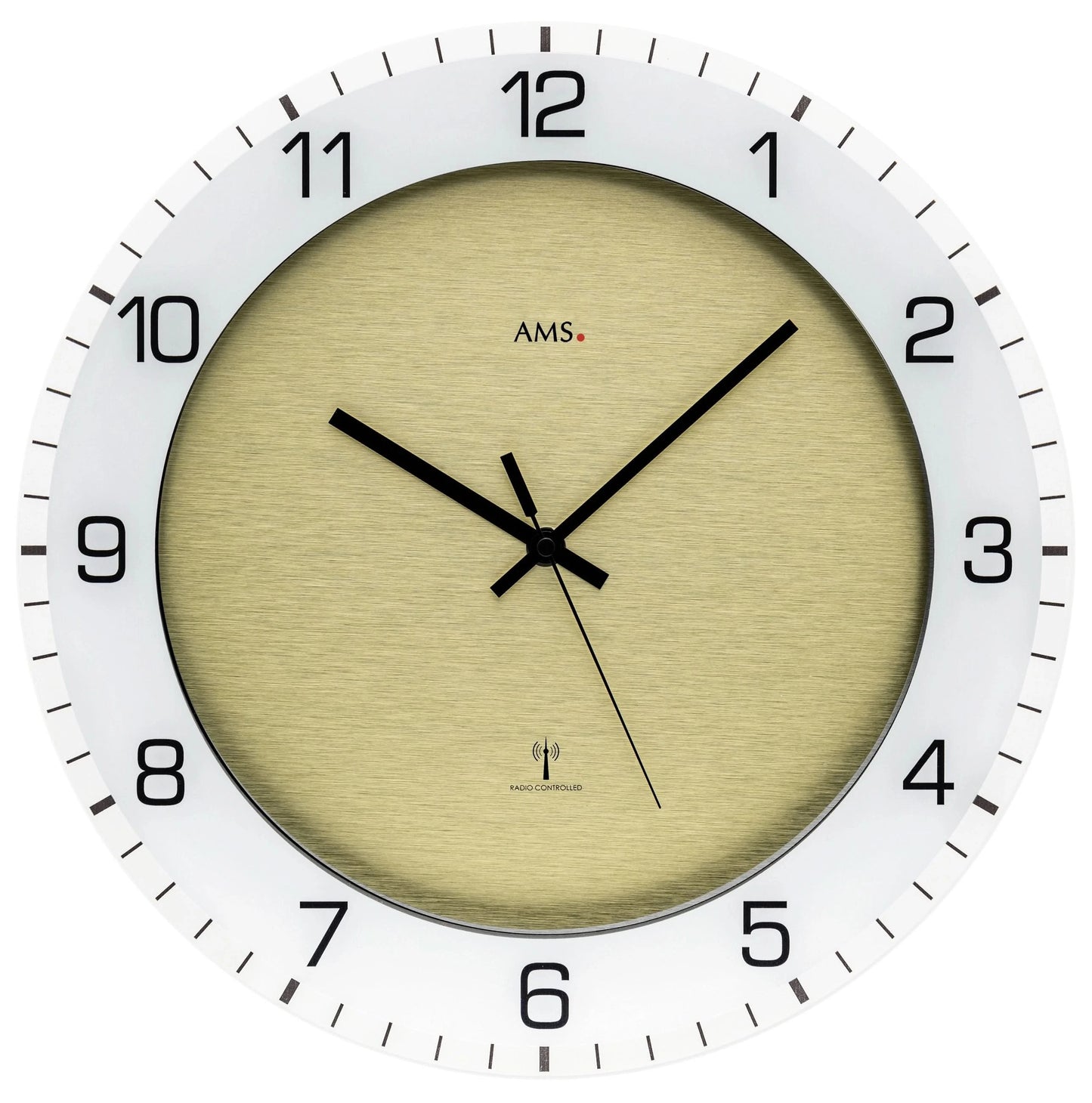 AMS Wanduhr Kunststoff • Präzises Funkuhrwerk • Langlebiges Kunststoffgehäuse