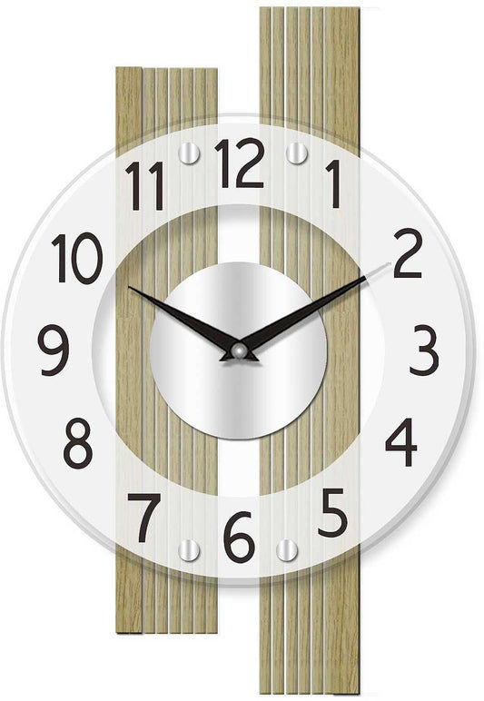 AMS Wanduhr 41x28x5 cm Holz • Funkgenau • Modernes Design