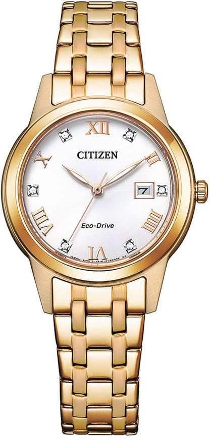 Citizen Eco-Drive Elegance FE1243-83A Damenuhr • Eco-Drive Solarantrieb • Elegantes Roségold-Design