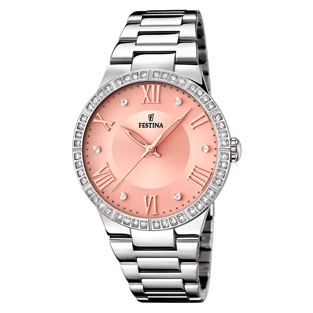 Festina Boyfriend F16719/3 Damklocka Rosa • Mineralglas • Rostfritt Stålhölje med Zirkoner