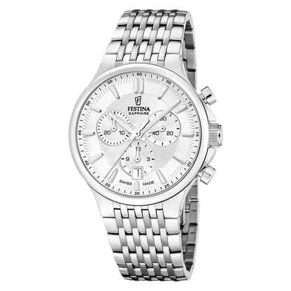 Festina Swiss Made Chronograph F20093/1 Herr • Safirglas • Swiss Made Kvarts