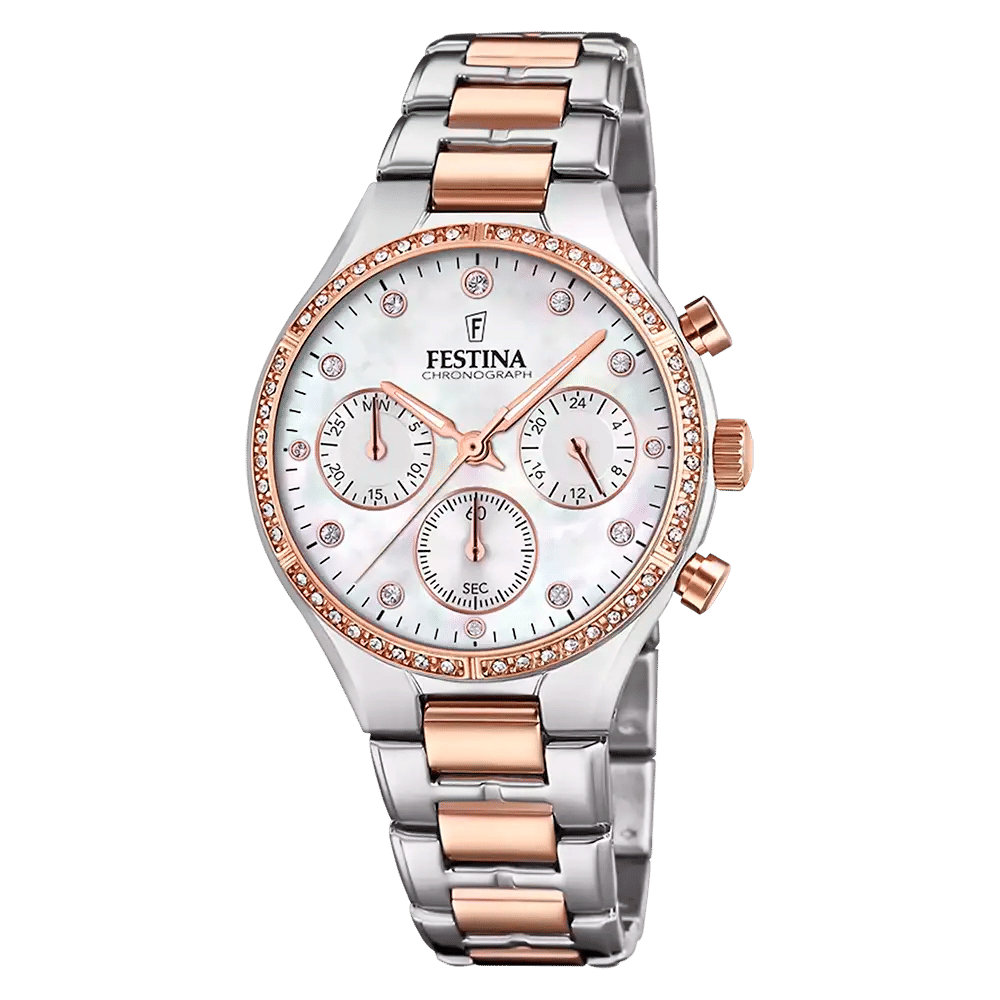 Festina Boyfriend F20403/1 Damklocka • Pärlemourtavla • Kronograf