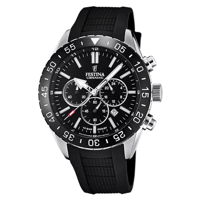Festina Ceramic F20515/2 Herrur Svart • Safirglas • Kronograf